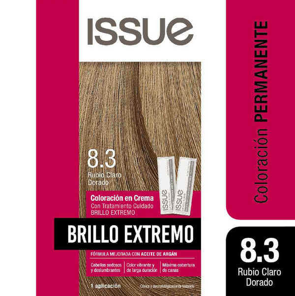 ISSUE EXTREME SHINE N8.3 Light Golden Blonde Colouring Kit (1 Pack) - Maximum Protection, Easy Application, Natural Results, Salon Quality and No Ammonia