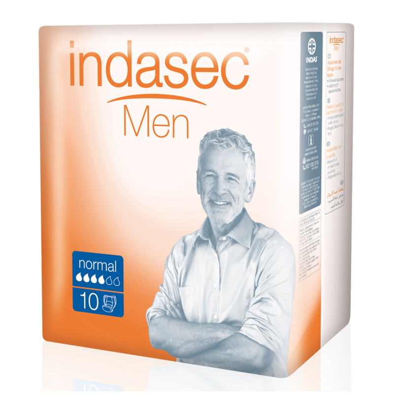 Indasec Men Incontinence Dressing: 10 Units of Anatomical Design, 400 ml Absorption & More