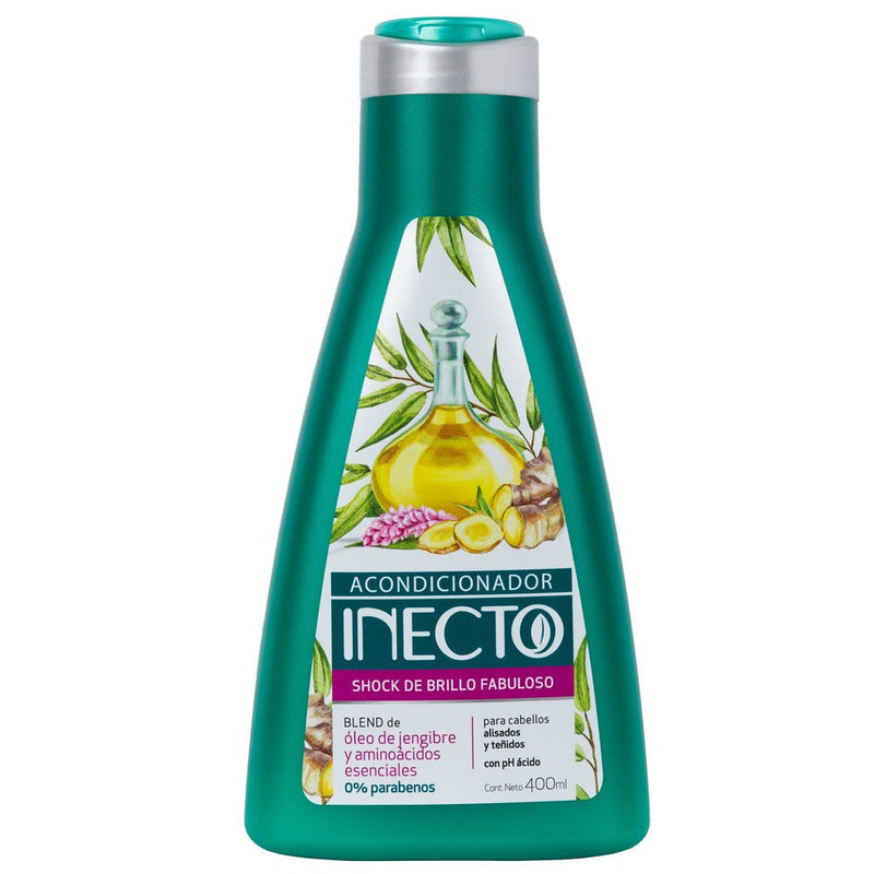 Inecto Fabulous Shine Shock Conditioner with Ginger Oil ‚ 400ml / 13.52fl Oz ‚ Essential Amino Acids, Vitamins and Minerals, Intense Repair