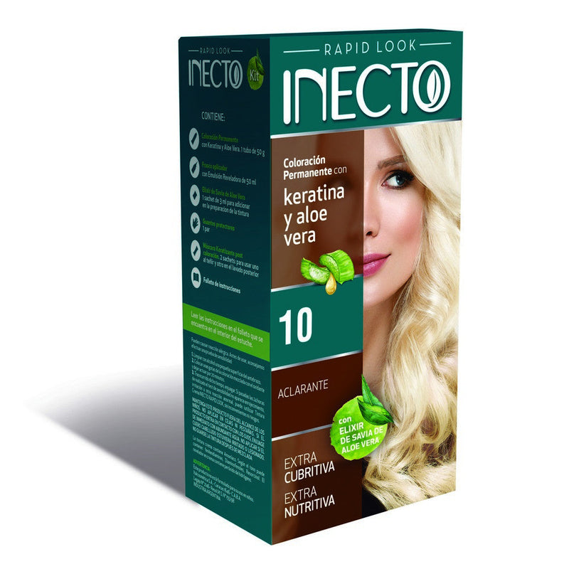 Inecto Hair Coloring Kit W/ Keratin Nbr. 10 Clarisimo Blonde - 1 Kit