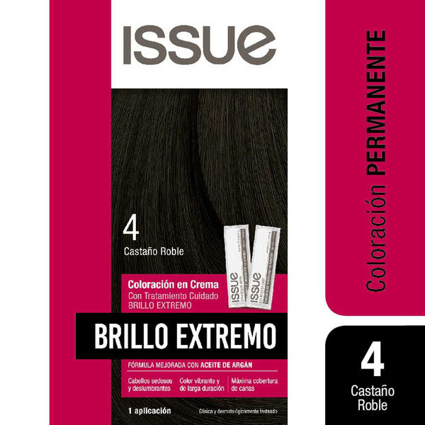 Issue Extreme Gloss Colouring Kit N4 Oak Chestnut (1 Pack): Protective Action, Long Lasting Color, Easy Application, Natural Ingredients, Ammonia Free