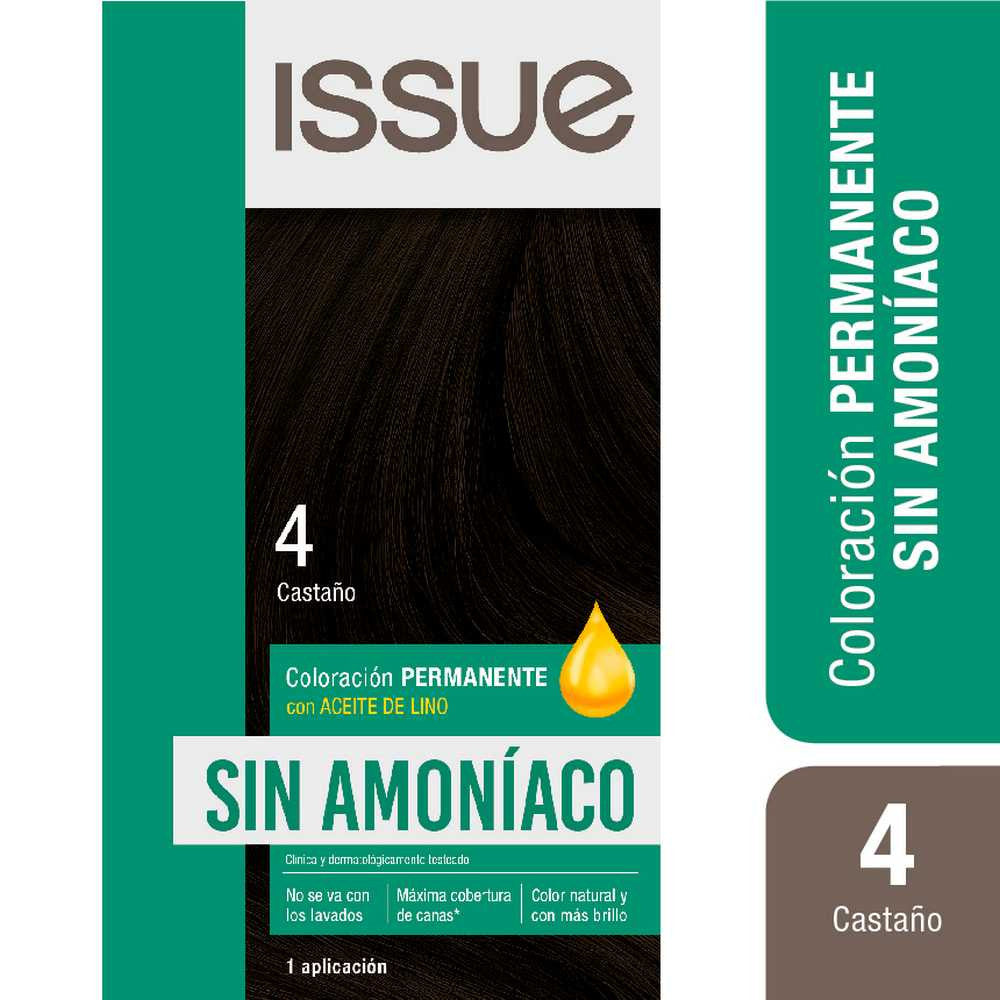 Issue Hair Coloring Kit Tone 4 Chestnut (1 Pack) - Ammonia Free, Permanent Color, Full Coverage of Gray Hair