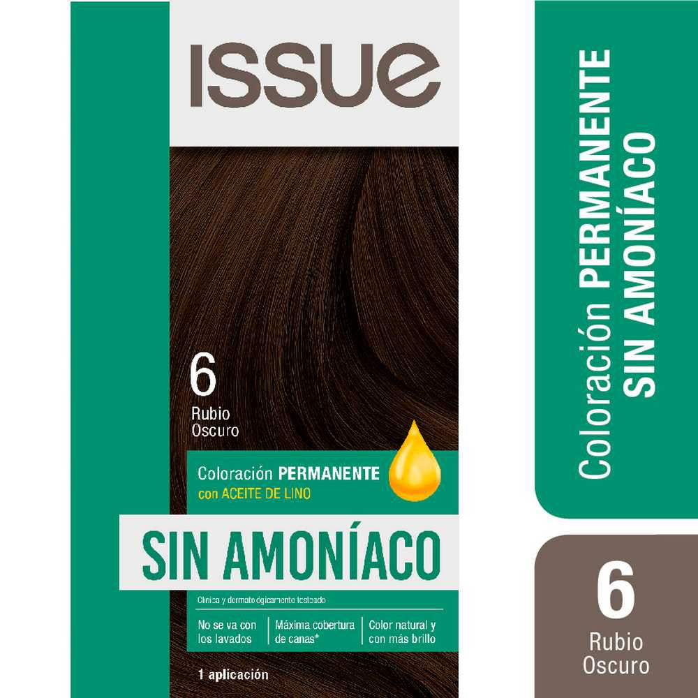 Issue Hair Coloring Kit Tone 6 Dark Blonde - Ammonia-free Permanent Color, Full Coverage of Gray Hair, Moisturizing and Repairing