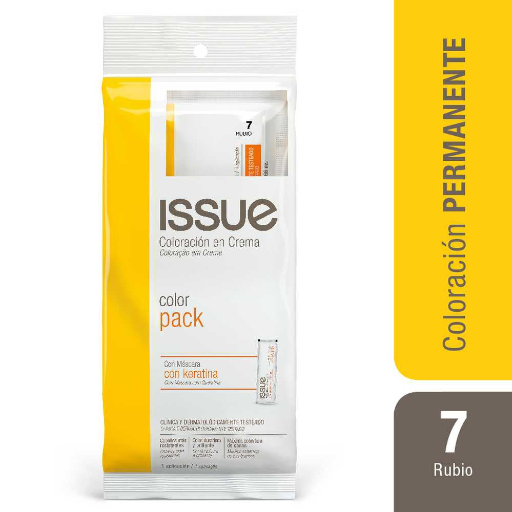 Issue Hair Coloring Pack + Keratin Mask No. 7 - Gray Hair Coverage, Strengthen & Soften Hair (1 Kit)