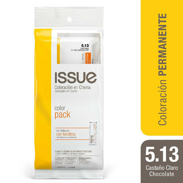 Issue Hair Coloring Pack + Mask With Keratin No. 5.13 (1 Kit): Maximum Gray Hair Coverage, Soft & Silky Hair Texture