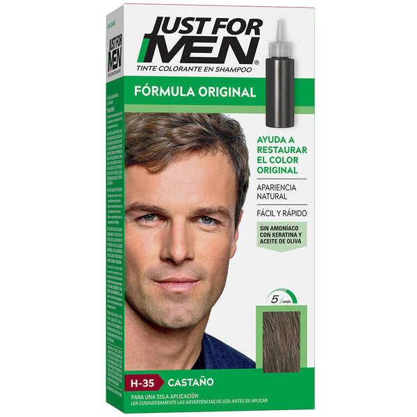 Just For Men Brown Shampoo Coloring | 60ML/2.02Oz | 100% Gray Coverage | Non-Drip Formula | No Ammonia or Peroxide | Vitamin Enriched & Color Enhancing Conditioner