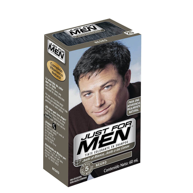 Just For Men Shampoo Color Black (1 Pack) ‚Ammonia-free, Gray Hair Coverage, Natural Color & Long-lasting Results