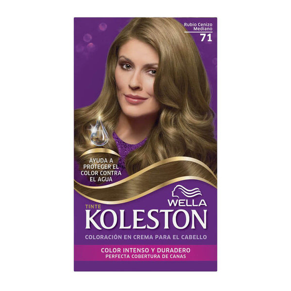 Koleston Hair Coloring Kit 71 Medium Ash Blonde 1 Pack - Professional Hair Dye for Home Use