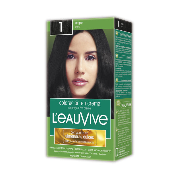 L'Eau Vive Hair Coloring Kit Nbr. 1 Black: Professional-Grade, Ammonia-Free, Long-Lasting Color for All Hair Types