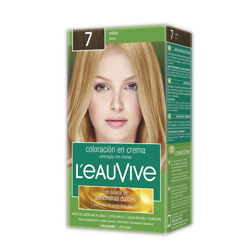 L'Eau Vive Hair Coloring Kit Nbr. 7 Tin Blond (1 Unit) - Natural, Non-Toxic, Long-Lasting Color with No Mixing Required