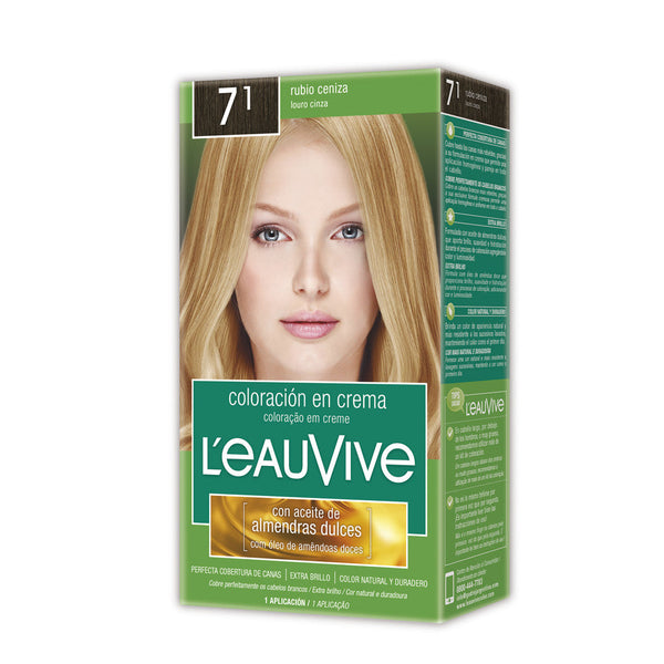 L'Eau Vive Hair Coloring Kit Nbr. 7.1 Ash Blonde: Permanent Ammonia-Free Formula for Natural-Looking, Long-Lasting Color & Shine