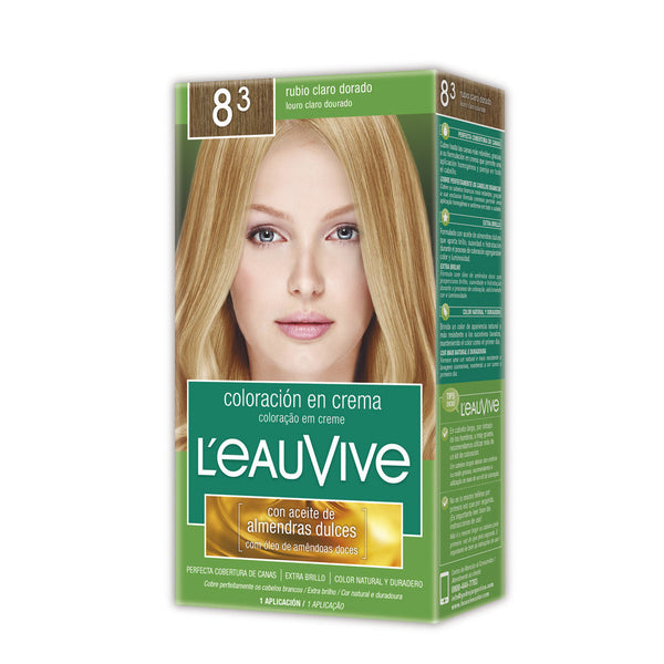 L'Eau Vive Hair Coloring Kit Nbr. 8.3 Kit Golden Blonde (1 Unit) | Permanent, Natural-Looking Results | Ammonia-Free Formula