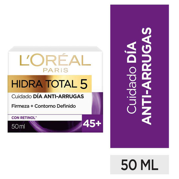 L'Oreal Paris Hydra Total 5 Anti Wrinkle Cream +45 (50Ml / 1.69Fl Oz) : Hydration, Antioxidants, SPF 15 Protection