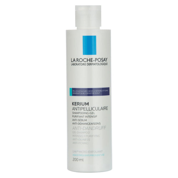 La Roche Posay Kerium Anti Dandruff Oily Shampoo for Cleansing, Purifying and Soothing Scalp - 200ml/6.76 Fl Oz