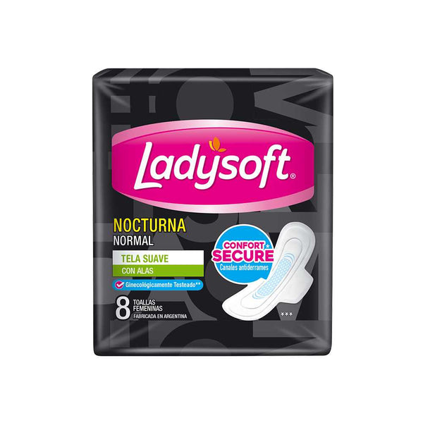 Ladysoft Night Sanitary Pads With Soft Wings: 8 Units of Ultra-Absorbent & Breathable Protection