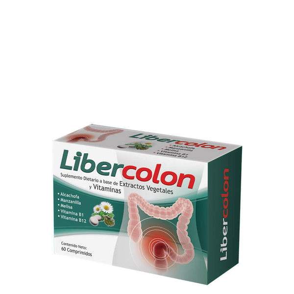 Libercolon Dietary Supplement (60 Units) - Lemon Balm, Vitamin B1 and B12 for Improved Digestion & Energy