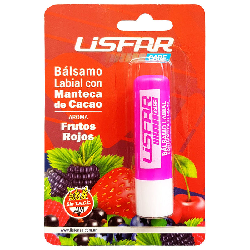 Lisfar Lip Balm Without Tacc Red Fruit Flavor (1 Unit): Natural Moisturizing Formula, Non-Tacky Finish & Long-lasting Protection