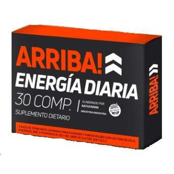 Natufarma Top Energy Supplement with Yerba Mate, Guarana, Ginseng and Ginkgo Biloba - 30 Tablets Per Box