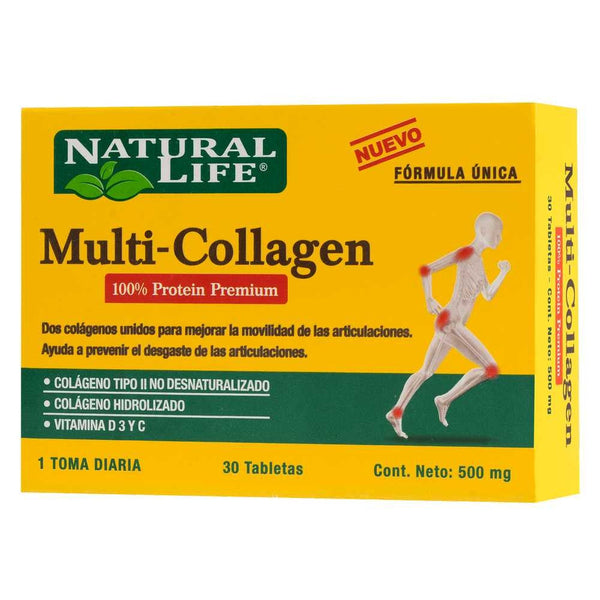 Natural Life Multi Collagen Type II - 30 Tablets - Supports Joint, Skin, Hair & Nail Health - Non-GMO & Gluten-Free