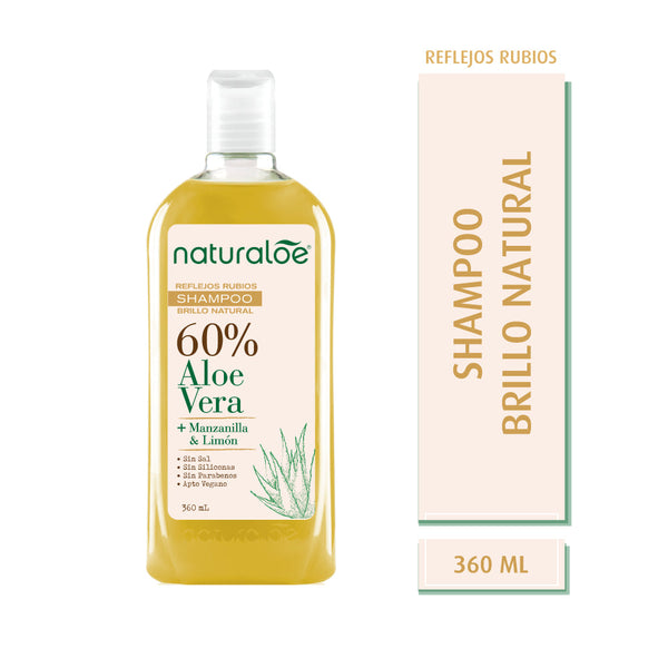 Naturaloe Blonde Reflections Shampoo - 360ml / 12.173fl oz - Natural Ingredients, Enhances Shine & Protects from UV Rays