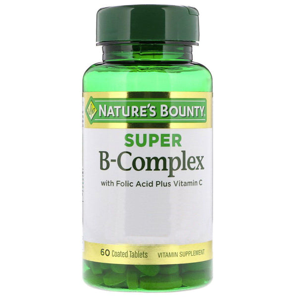 Nature's Bounty B Complex Supplement: All 8 Essential B Vitamins for Energy, Heart & Digestive Health (60 Tablets)