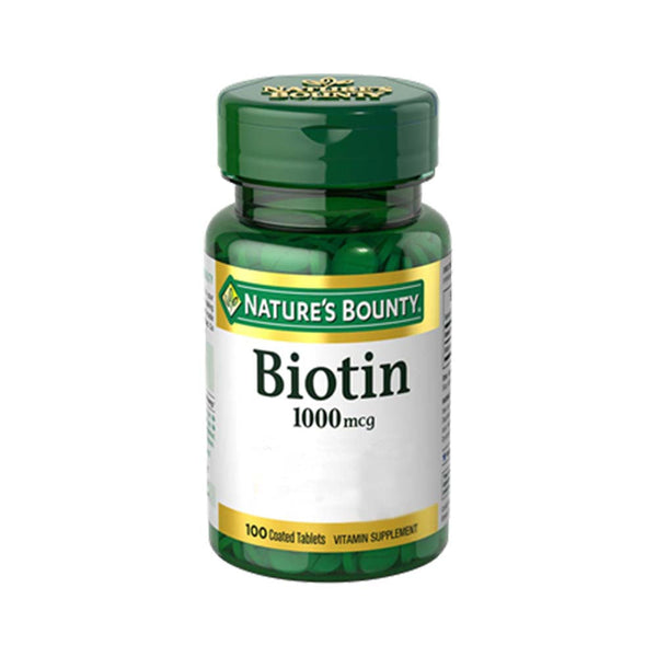 Natures Bounty Biotin 1000 Mcg Supplement | 100 Tablets | USA Made | Non-GMO & Vegetarian