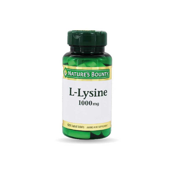 Nature's Bounty L-Lysine Supplement 100mg - 60 Capsules for Immune Function, Skin, Bones & Muscles