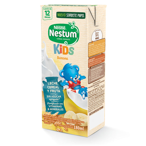 Nestum Kids Banana Ready To Take Pack - 24 Units X 180 Each | No Added Sugar | Source of Calcium & Iron | Halal Certified