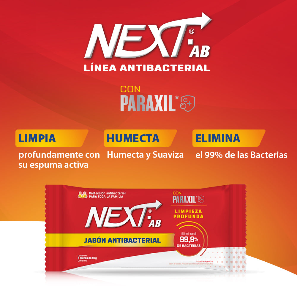 Next Ab Soap X 3 Units (270Gr/9.12Oz): Natural, Moisturizing, Antibacterial