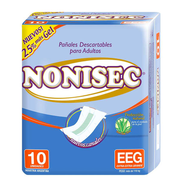 Nonisec Adult Diapers With Gel Xxg (10 Units) - Soft, Breathable & Odor Control