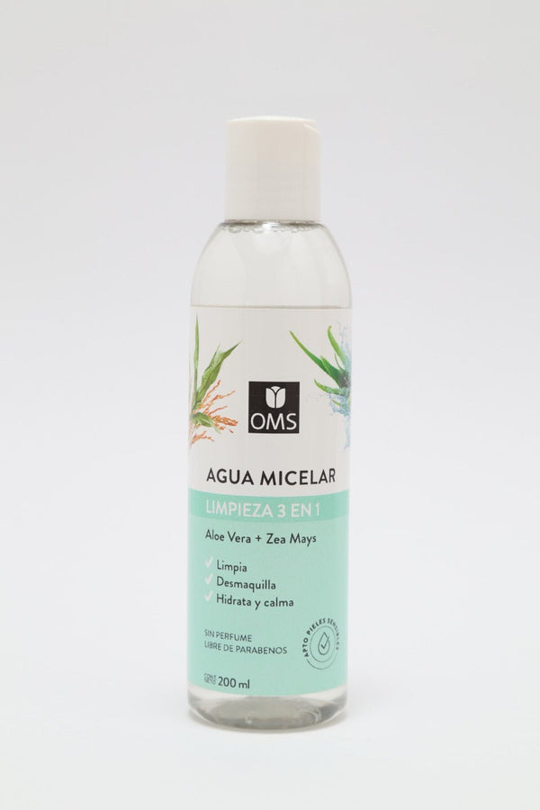 Oms Aloe Vera Micellar Water - Non-Comedogenic, Dermatologically Tested, Cruelty-Free & Vegan 200Ml / 6.76Fl Oz