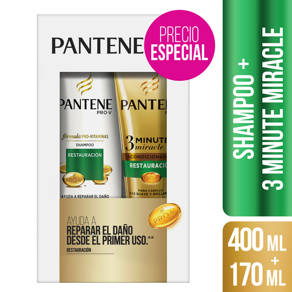 Pantene Pro-V Restoration Shampoo & Conditioner Set for Smooth, Shiny Hair 400ml + 170ml