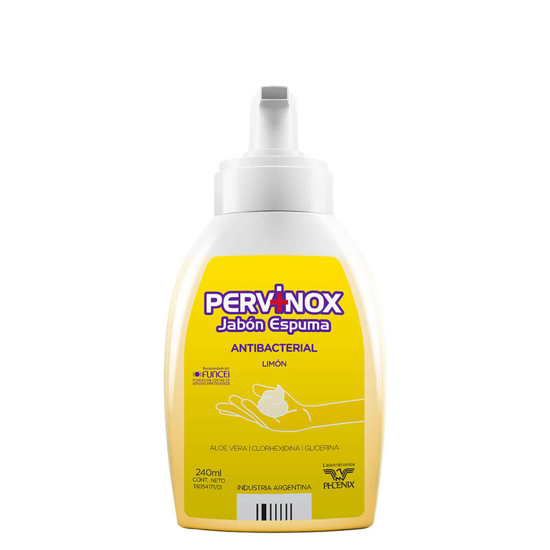 Pervinox Lemon Antibacterial Foam Soap: Hypoallergenic, Non-Drying, pH Balanced & Enriched with Natural Oils