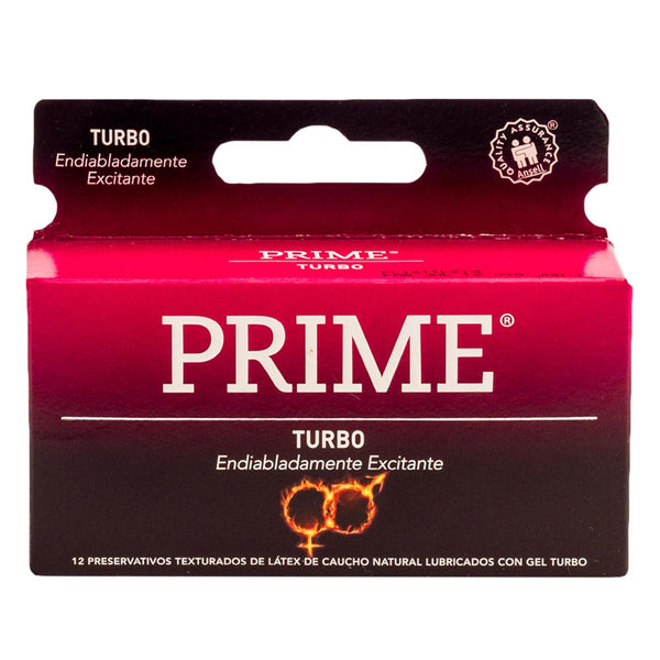 Prime Turbo Latex Condom (12 Units) - Ultra Thin, Textured & Pre-Lubricated for Maximum Pleasure