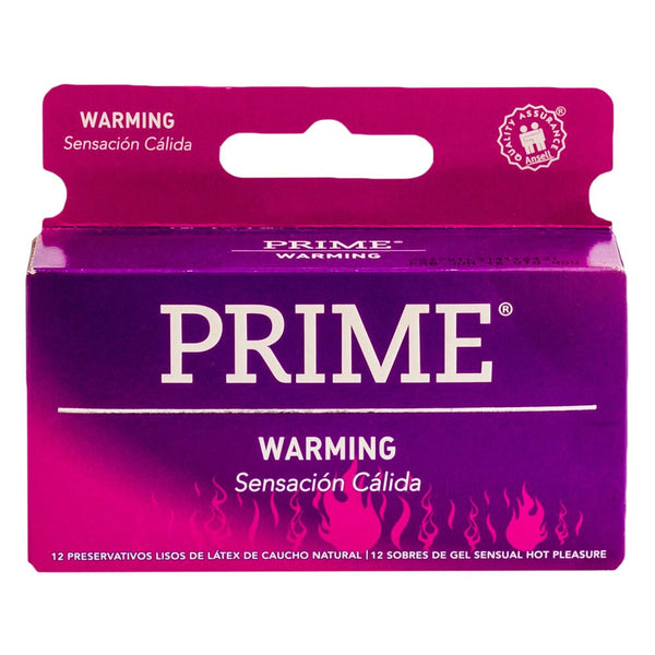 Prime Warming Latex Condoms (12 Units Ea.) - Hot Pleasure Gel Included