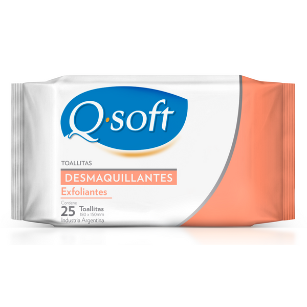 Q Soft Exfoliating Makeup Remover 25 Units - Natural, Cruelty-Free and Vegan-Friendly