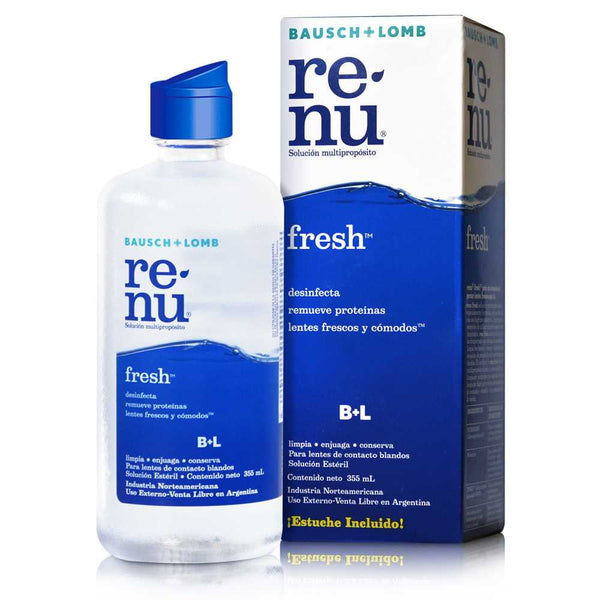 Renu Fresh Multipurpose Solution (355ml / 11.32fl oz) to Clean, Disinfect, and Preserve Contact Lenses