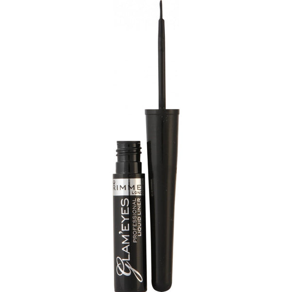 Rimmel Glam Eyes 001 Black Liquid Eyeliner | 2.5ml | Waterproof, Smudge-Proof, Long Lasting Wear & Easy to Apply