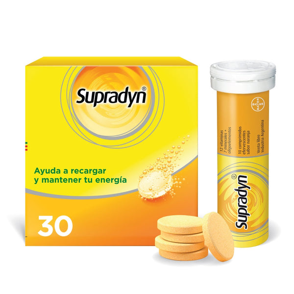Supradyn Effervescent Bayer Multivitamin (30 Units) - 14 Essential Vitamins & Minerals for Energy & Vitality