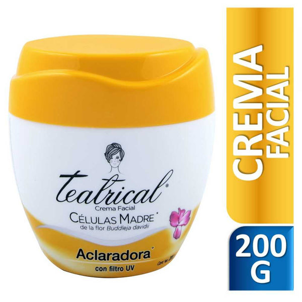 Teatrical Lightening Facial Cream - 200g / 7.05oz - Reduce Dark Spots & Blemishes, Hydrate & Nourish, SPF 15, Natural Botanicals, Paraben Free & Cruelty-Free