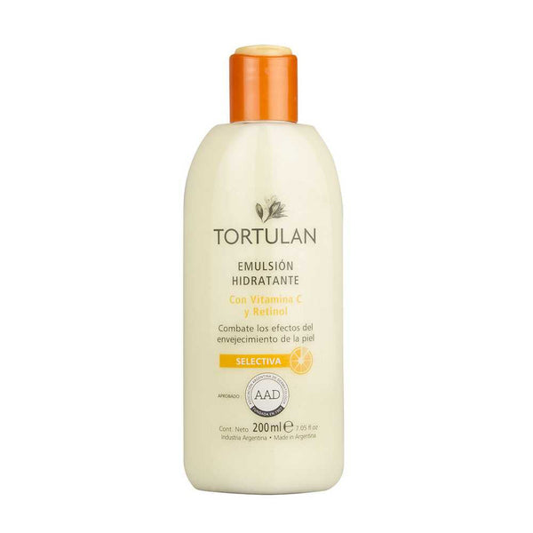 Tortulan Moisturizing Emulsion Vitamin C & Retinol - Non-Comedogenic, Reduces Wrinkles & Fine Lines, Repairs Skin & Provides Natural Glow 200Ml / 6.76Fl Oz