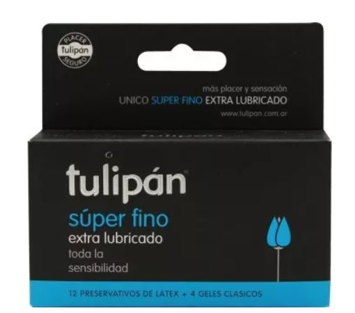 Tulipan Super Finos Latex Condom: 12 Units of Maximum Sensitivity, Pleasure and Comfort
