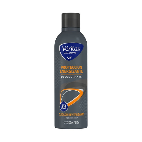 Veritas Deodorant Energizing Protection Man | Alcohol-Free, Antibacterial, Long Lasting & Non-Irritating 305Ml / 10.31Fl Oz