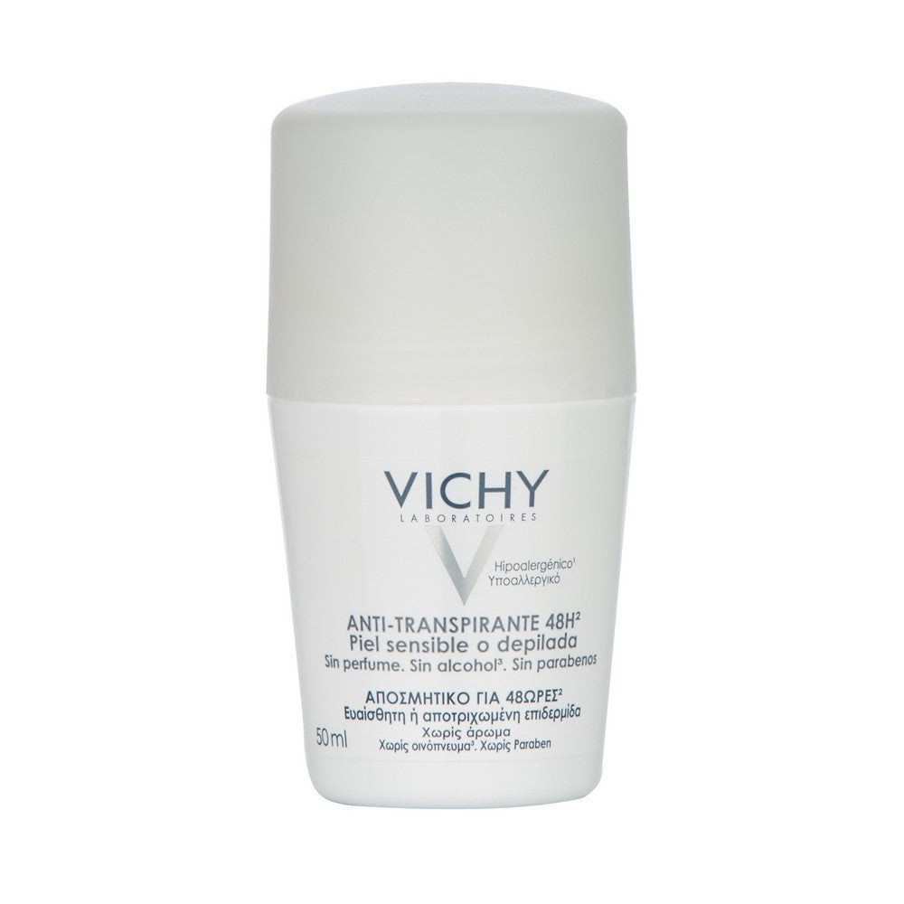 Vichy Deodorant Antiperspirant 48Hs Sensitive Skin | Alcohol-Free, Paraben-Free, Hypoallergenic 50Ml / 1.69Fl Oz
