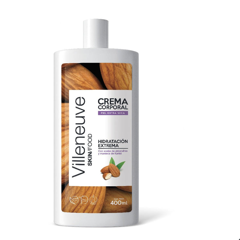 Villeneuve Extra Dry Skin Body Cream: Moisturize & Nourish Sensitive Skin with Natural Oils & Vitamins 400Ml / 13.52Fl Oz