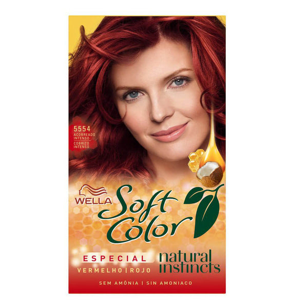 Wella Soft Hair Coloring Kit Ammonia Free 5554 Cobrizo Tin - Vibrant, Long-Lasting Color with Natural Ingredients