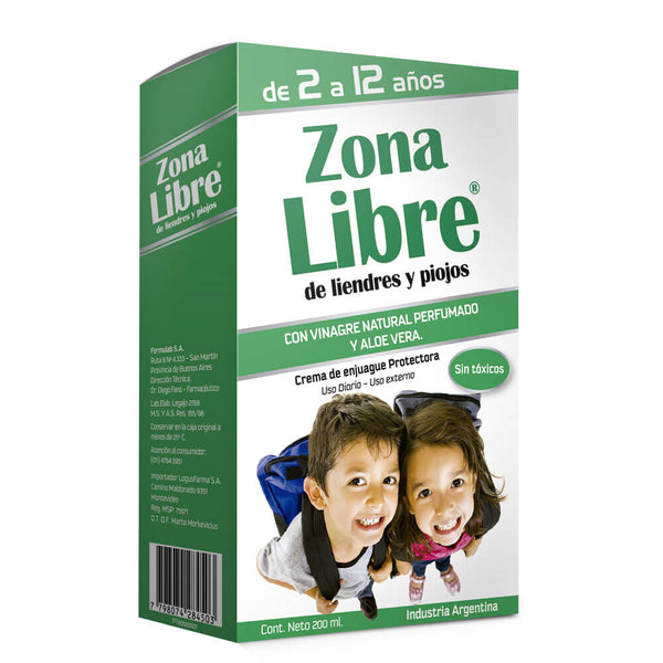 Zona Libre Rinse Cream: Non-toxic, Insecticide-Free Compound for Lice and Nits Prevention in Children Ages 2-12